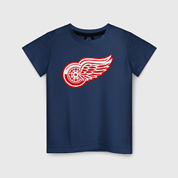 Футболка хлопковая детская Detroit Red Wings, цвет: тёмно-синий