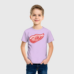 Футболка хлопковая детская Detroit Red Wings, цвет: лаванда — фото 2