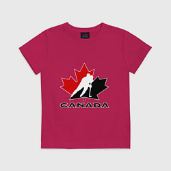 Футболка хлопковая детская Canada, цвет: маджента
