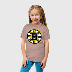 Футболка хлопковая детская Boston Bruins, цвет: пыльно-розовый — фото 2