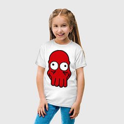 Футболка хлопковая детская Dr. Zoidberg Face, цвет: белый — фото 2