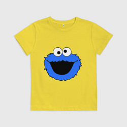 Футболка хлопковая детская Cookie Monster Face, цвет: желтый