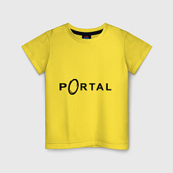 Футболка хлопковая детская Portal, цвет: желтый