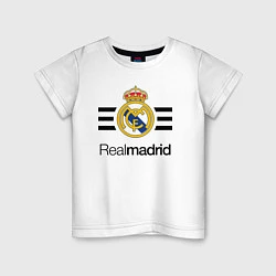 Футболка хлопковая детская Real Madrid Lines, цвет: белый