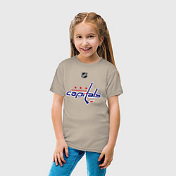 Футболка хлопковая детская Washington Capitals: Ovechkin 8, цвет: миндальный — фото 2