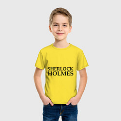 Футболка хлопковая детская Sherlock Holmes, цвет: желтый — фото 2