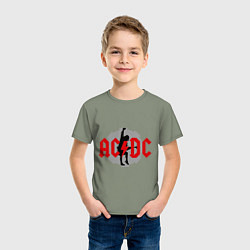 Футболка хлопковая детская AC/DC: Angus Young, цвет: авокадо — фото 2