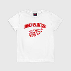 Футболка хлопковая детская Detroit Red Wings, цвет: белый