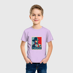 Футболка хлопковая детская Chuck Poster, цвет: лаванда — фото 2