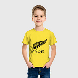 Футболка хлопковая детская New Zeland: All blacks, цвет: желтый — фото 2