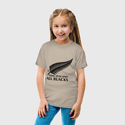 Футболка хлопковая детская New Zeland: All blacks, цвет: миндальный — фото 2