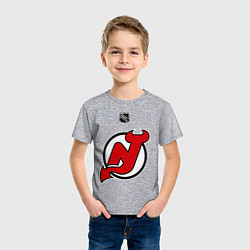 Футболка хлопковая детская New Jersey Devils: Kovalchuk 17, цвет: меланж — фото 2