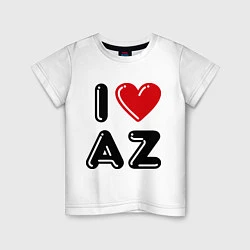 Футболка хлопковая детская I Love AZ, цвет: белый