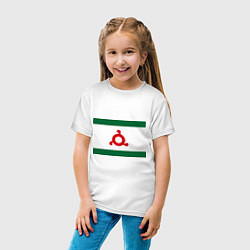 Футболка хлопковая детская Ингушетия: флаг, цвет: белый — фото 2