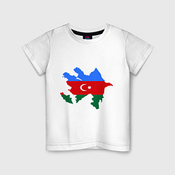 Футболка хлопковая детская Azerbaijan map, цвет: белый