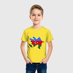 Футболка хлопковая детская Azerbaijan map, цвет: желтый — фото 2