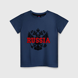 Футболка хлопковая детская Russia Coat, цвет: тёмно-синий