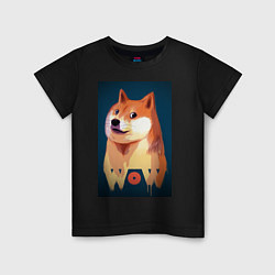 Футболка хлопковая детская Wow Doge, цвет: черный