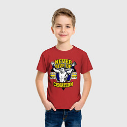 Футболка хлопковая детская Never Give Up: Cenation, цвет: красный — фото 2