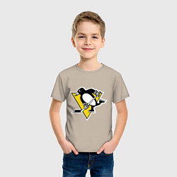 Футболка хлопковая детская Pittsburgh Penguins, цвет: миндальный — фото 2