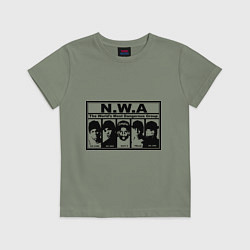 Футболка хлопковая детская NWA, цвет: авокадо