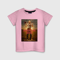 Футболка хлопковая детская American Gods: Czernobog, цвет: светло-розовый