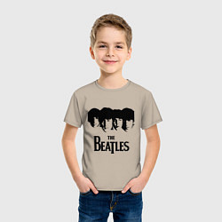 Футболка хлопковая детская The Beatles: Faces, цвет: миндальный — фото 2