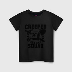 Футболка хлопковая детская Creeper Squad, цвет: черный