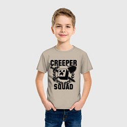 Футболка хлопковая детская Creeper Squad, цвет: миндальный — фото 2