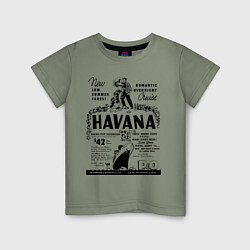 Футболка хлопковая детская Havana Cuba, цвет: авокадо