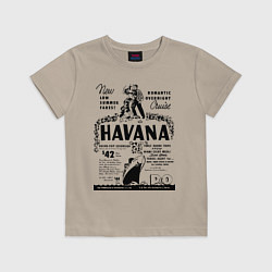 Футболка хлопковая детская Havana Cuba, цвет: миндальный