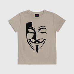 Футболка хлопковая детская Vendetta Mask, цвет: миндальный