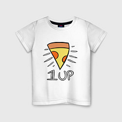 Футболка хлопковая детская Pizza Life 1UP, цвет: белый
