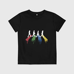 Футболка хлопковая детская Beatles Color, цвет: черный