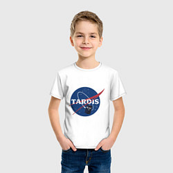 Футболка хлопковая детская Tardis NASA, цвет: белый — фото 2