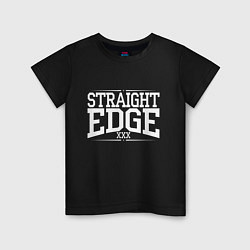 Футболка хлопковая детская Straight edge xxx, цвет: черный