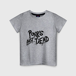 Футболка хлопковая детская Punks not dead, цвет: меланж