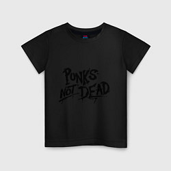 Футболка хлопковая детская Punks not dead, цвет: черный