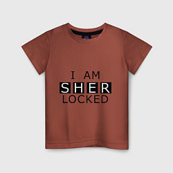 Футболка хлопковая детская I am Sherlocked, цвет: кирпичный