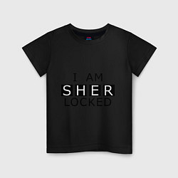 Футболка хлопковая детская I am Sherlocked, цвет: черный