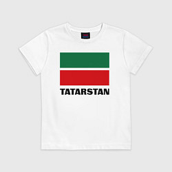 Футболка хлопковая детская Флаг Татарстана, цвет: белый