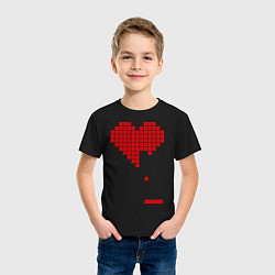 Футболка хлопковая детская Heart tetris, цвет: черный — фото 2