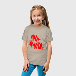 Футболка хлопковая детская Viva La Vida, цвет: миндальный — фото 2