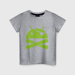 Футболка хлопковая детская Android super user, цвет: меланж