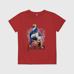 Футболка хлопковая детская Дзюдо: национальная команда, цвет: красный