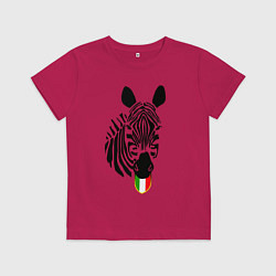 Футболка хлопковая детская Juventus Zebra, цвет: маджента