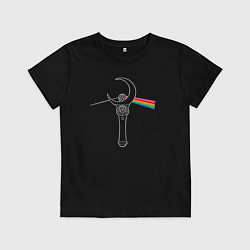Футболка хлопковая детская Dark side of the moon, цвет: черный