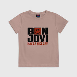 Футболка хлопковая детская Bon Jovi: Nice day, цвет: пыльно-розовый