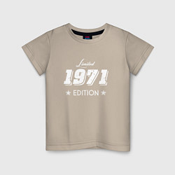 Футболка хлопковая детская Limited Edition 1971, цвет: миндальный