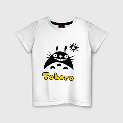 Футболка хлопковая детская Totoro тоторо, цвет: белый